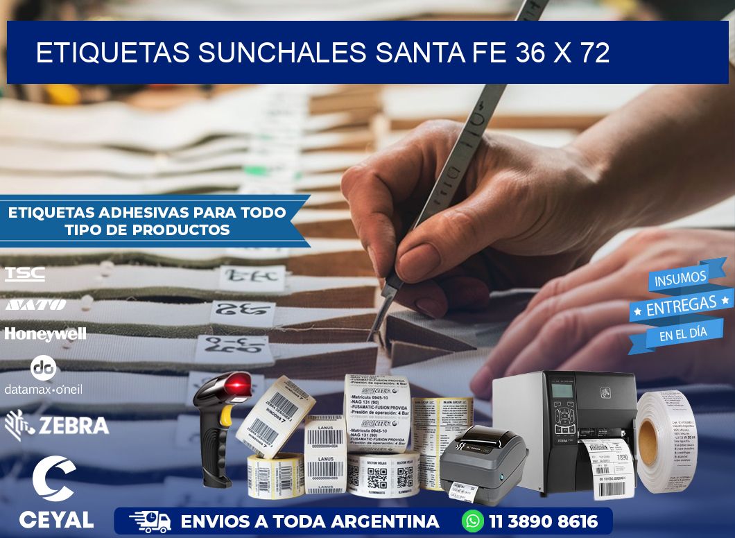 Etiquetas Sunchales Santa Fe 36 x 72