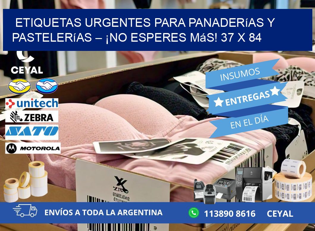 Etiquetas Urgentes para Panaderías y Pastelerías – ¡No Esperes Más! 37 x 84