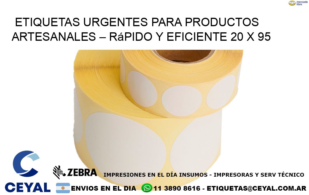 Etiquetas Urgentes para Productos Artesanales – Rápido y Eficiente 20 x 95