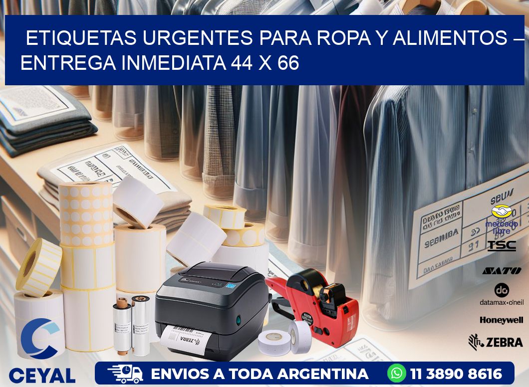 Etiquetas Urgentes para Ropa y Alimentos – Entrega Inmediata 44 x 66