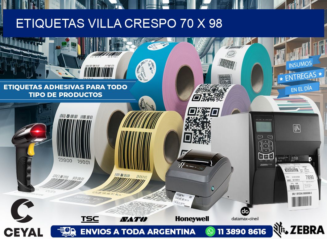 Etiquetas Villa Crespo 70 x 98