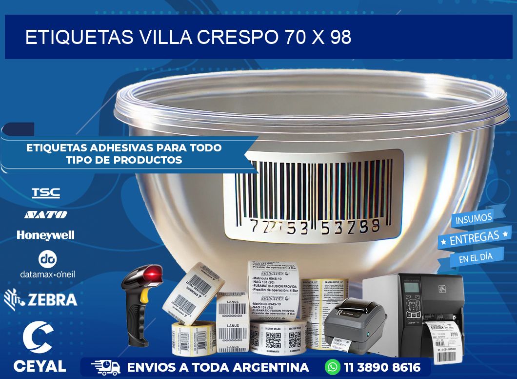 Etiquetas Villa Crespo 70 x 98