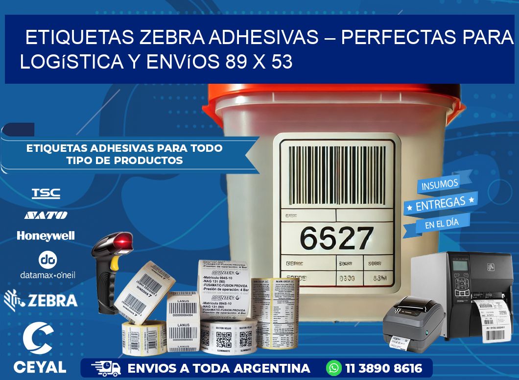 Etiquetas Zebra Adhesivas – Perfectas para Logística y Envíos 89 x 53