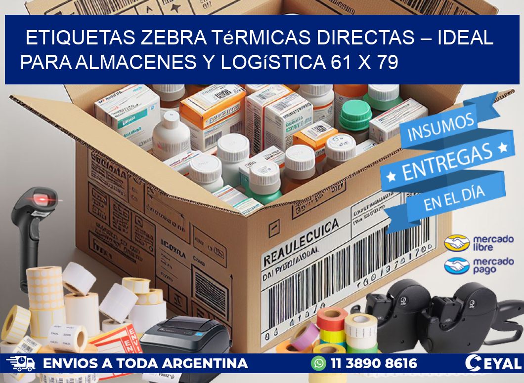 Etiquetas Zebra Térmicas Directas – Ideal para Almacenes y Logística 61 x 79