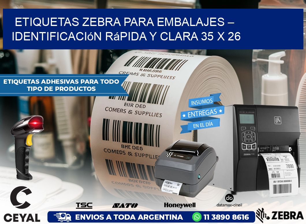 Etiquetas Zebra para Embalajes – Identificación Rápida y Clara 35 x 26