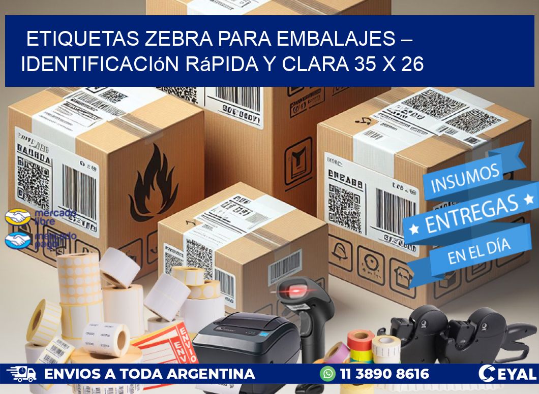 Etiquetas Zebra para Embalajes – Identificación Rápida y Clara 35 x 26