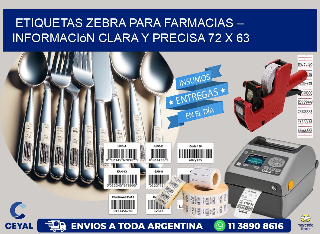 Etiquetas Zebra para Farmacias – Información Clara y Precisa 72 x 63