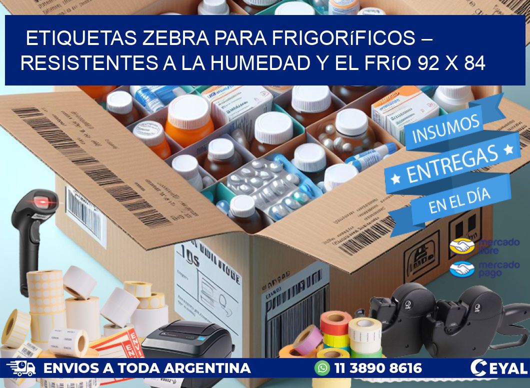 Etiquetas Zebra para Frigoríficos – Resistentes a la Humedad y el Frío 92 x 84