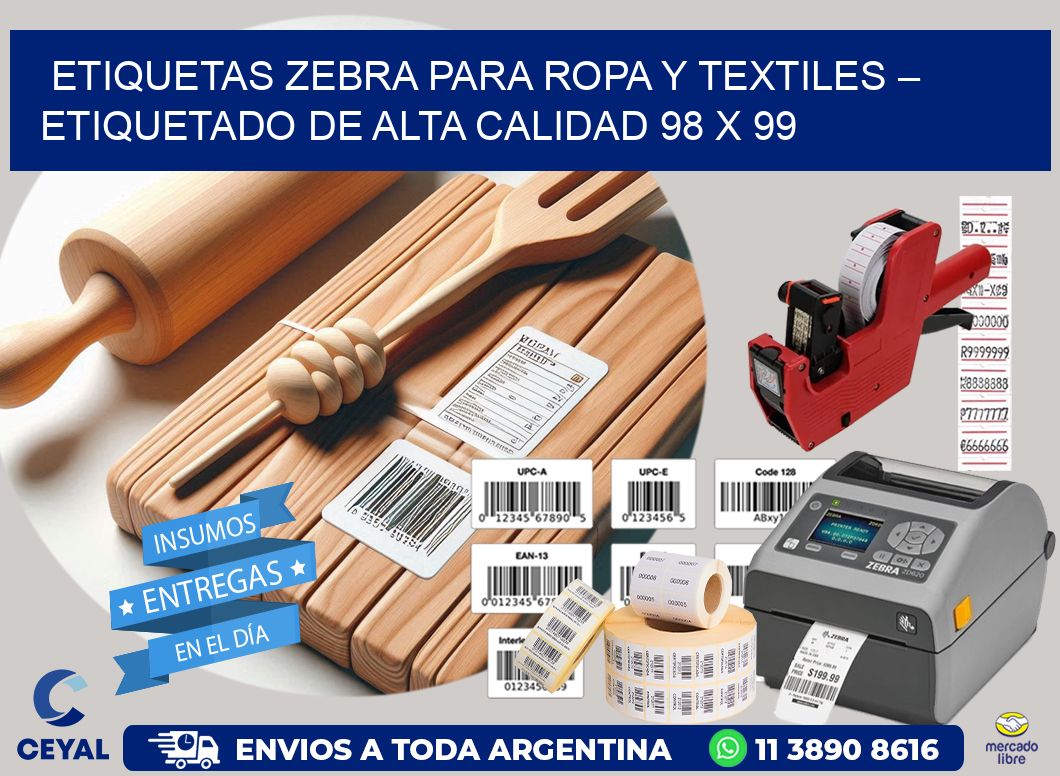 Etiquetas Zebra para Ropa y Textiles – Etiquetado de Alta Calidad 98 x 99