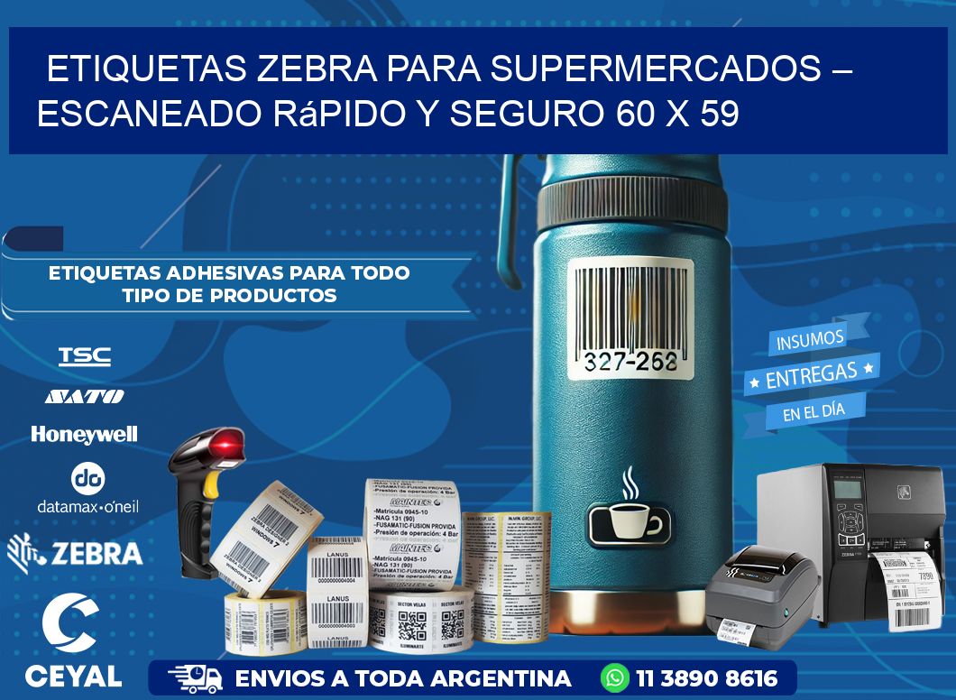 Etiquetas Zebra para Supermercados – Escaneado Rápido y Seguro 60 x 59