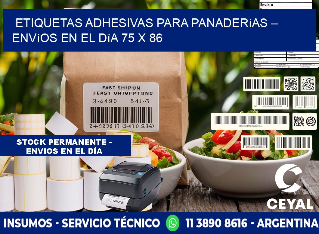 Etiquetas adhesivas para panaderías – Envíos en el día 75 x 86