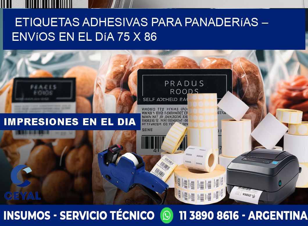 Etiquetas adhesivas para panaderías – Envíos en el día 75 x 86