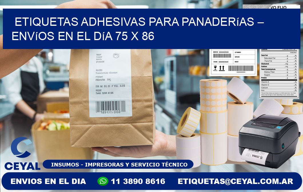 Etiquetas adhesivas para panaderías – Envíos en el día 75 x 86