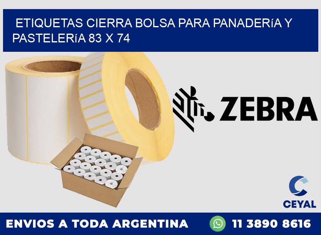 Etiquetas cierra bolsa para panadería y pastelería 83 x 74