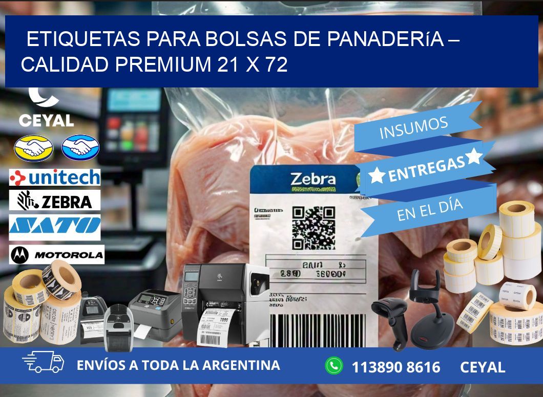 Etiquetas para bolsas de panadería – Calidad premium 21 x 72