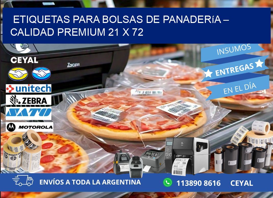 Etiquetas para bolsas de panadería – Calidad premium 21 x 72