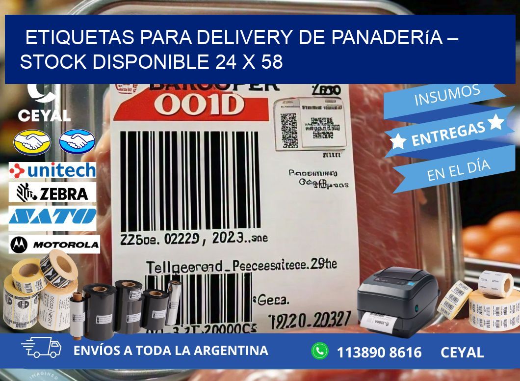 Etiquetas para delivery de panadería – Stock disponible 24 x 58