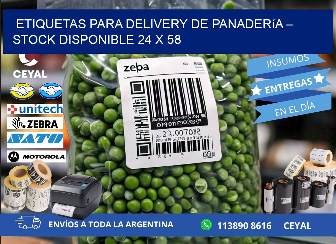 Etiquetas para delivery de panadería – Stock disponible 24 x 58