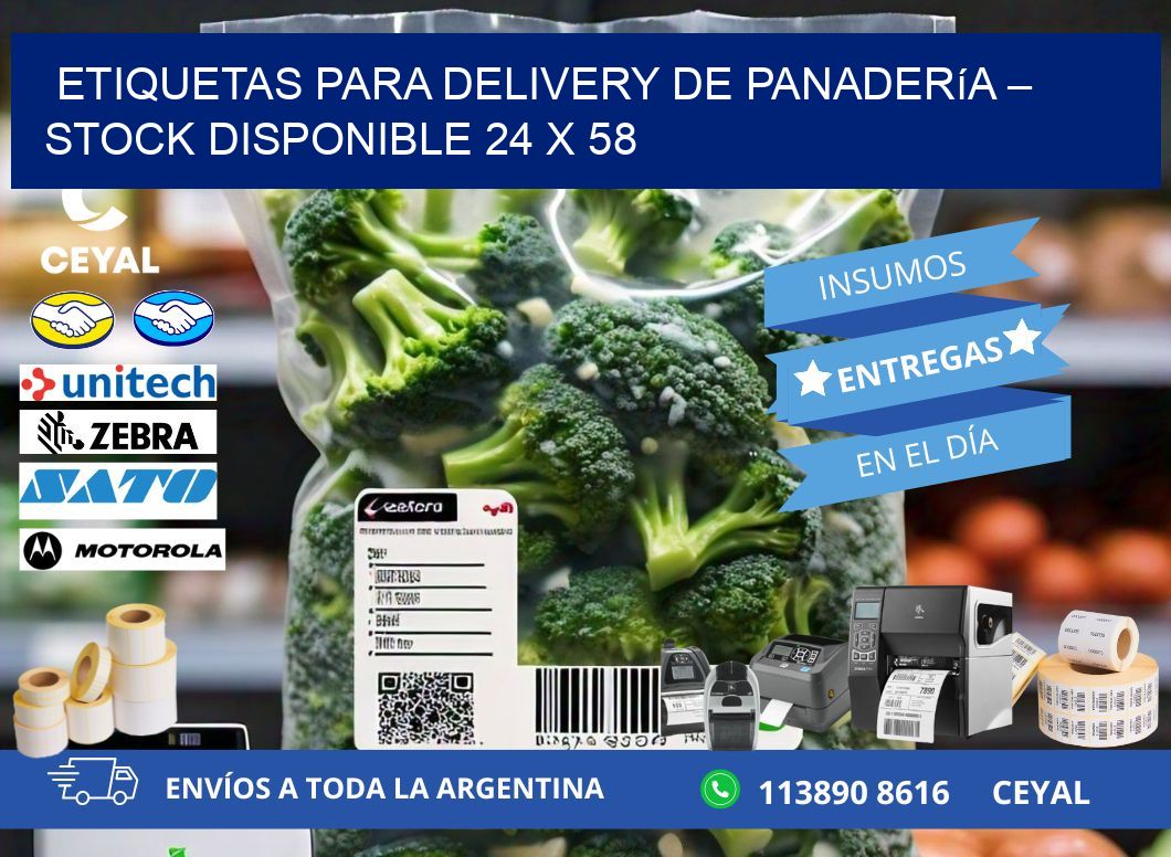 Etiquetas para delivery de panadería – Stock disponible 24 x 58