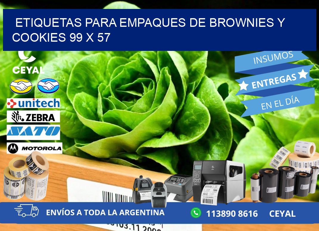 Etiquetas para empaques de brownies y cookies 99 x 57