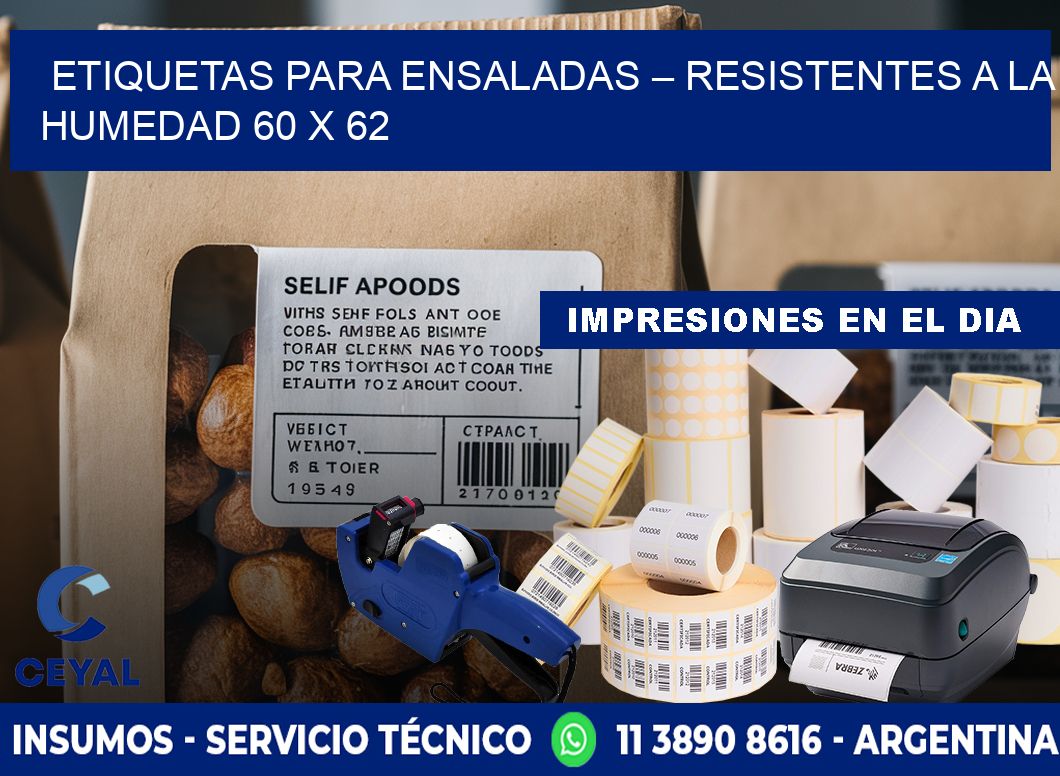 Etiquetas para ensaladas – Resistentes a la humedad 60 x 62