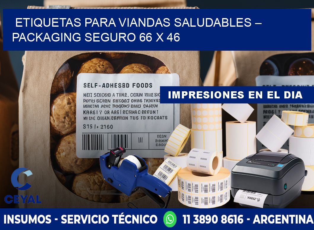 Etiquetas para viandas saludables – Packaging seguro 66 x 46