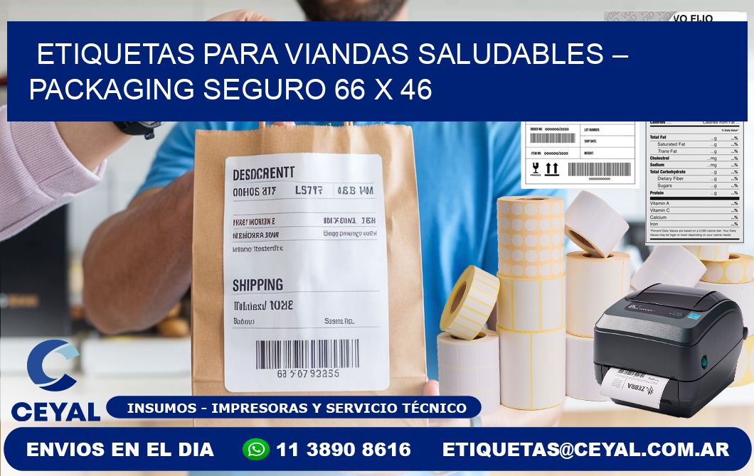 Etiquetas para viandas saludables – Packaging seguro 66 x 46