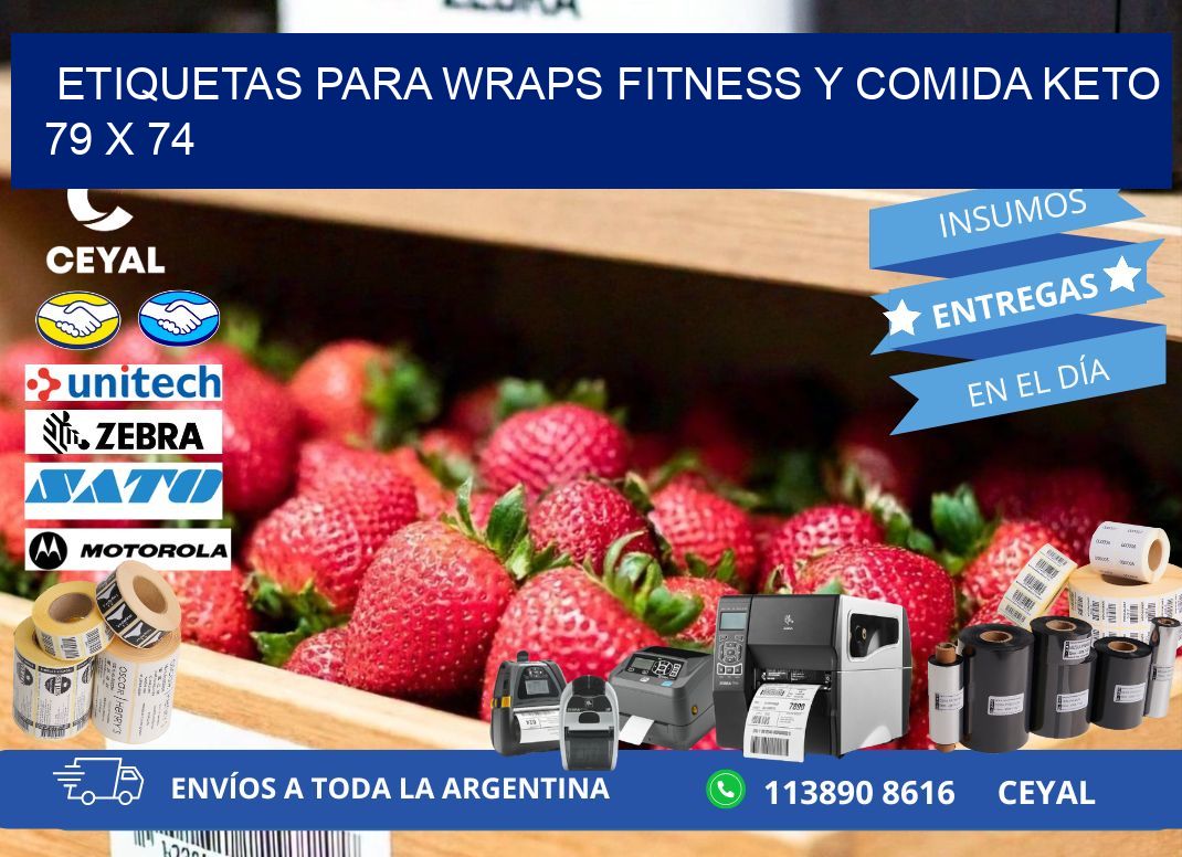 Etiquetas para wraps fitness y comida keto 79 x 74