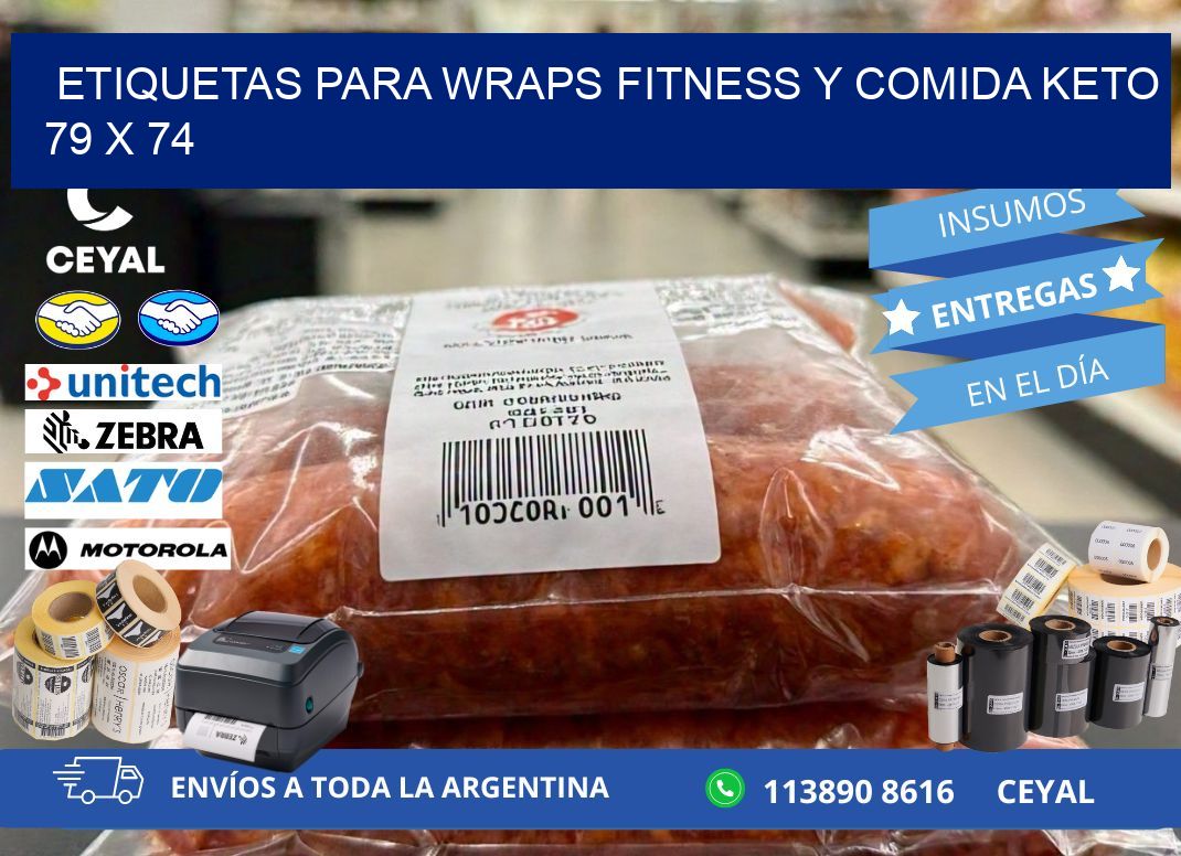 Etiquetas para wraps fitness y comida keto 79 x 74