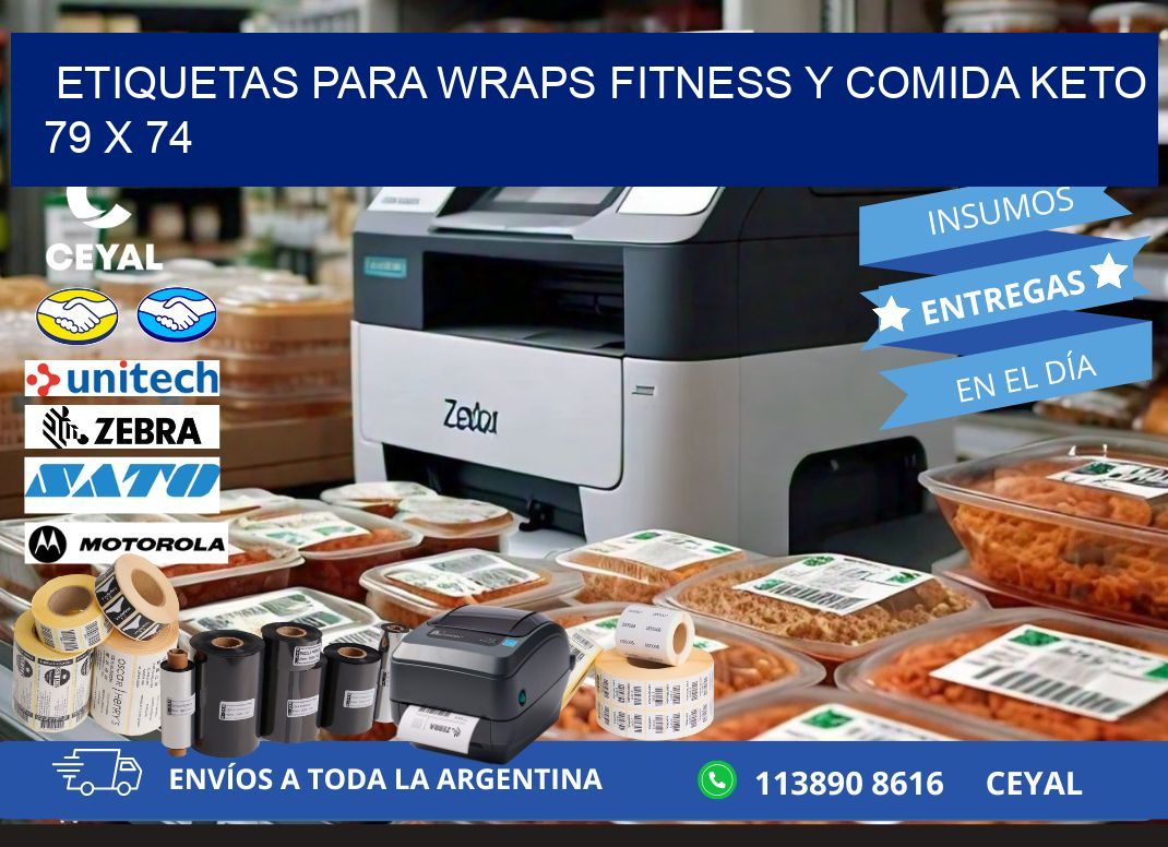 Etiquetas para wraps fitness y comida keto 79 x 74