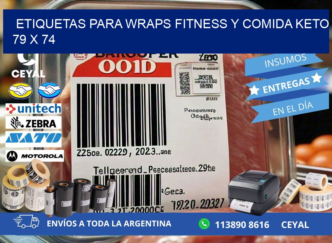 Etiquetas para wraps fitness y comida keto 79 x 74