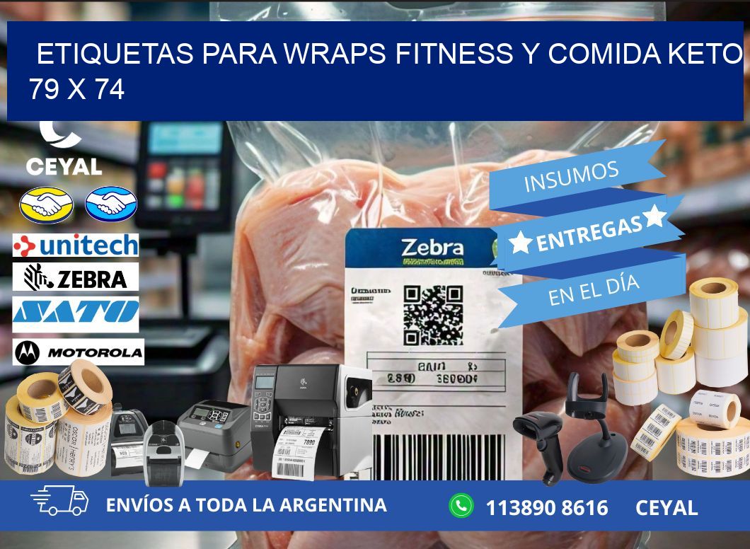 Etiquetas para wraps fitness y comida keto 79 x 74