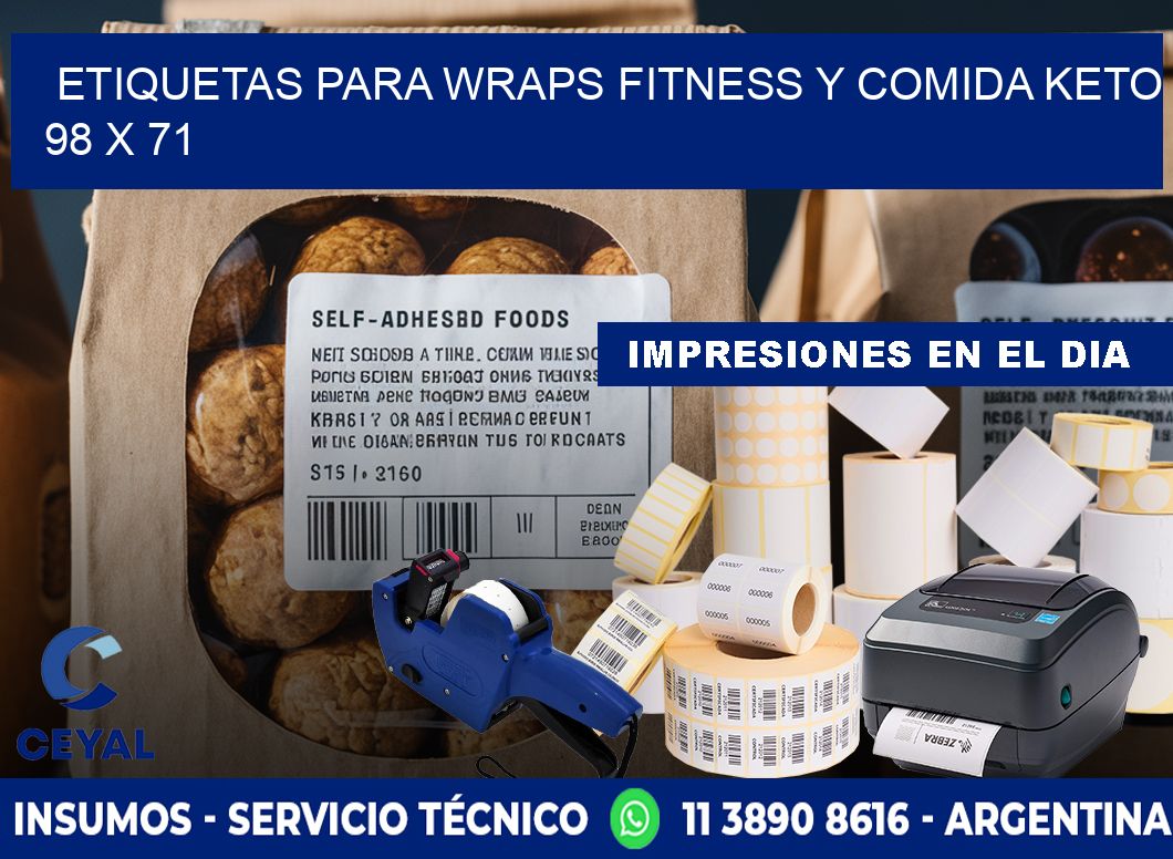 Etiquetas para wraps fitness y comida keto 98 x 71