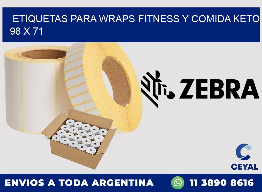 Etiquetas para wraps fitness y comida keto 98 x 71