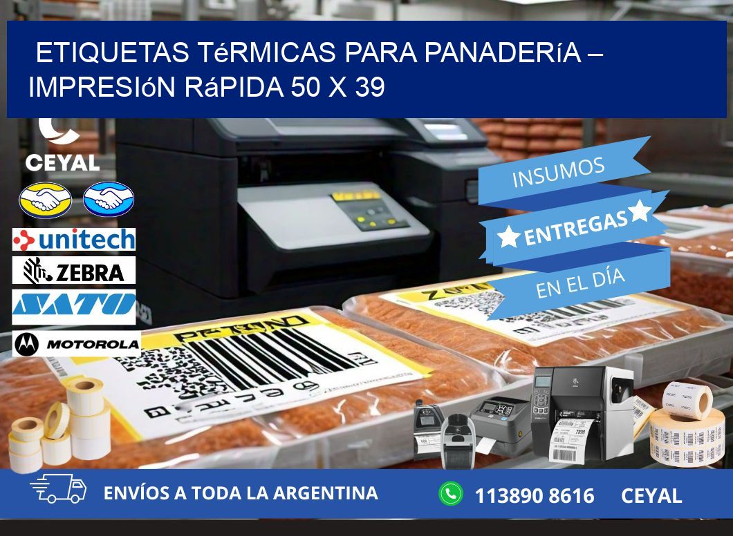 Etiquetas térmicas para panadería – Impresión rápida 50 x 39