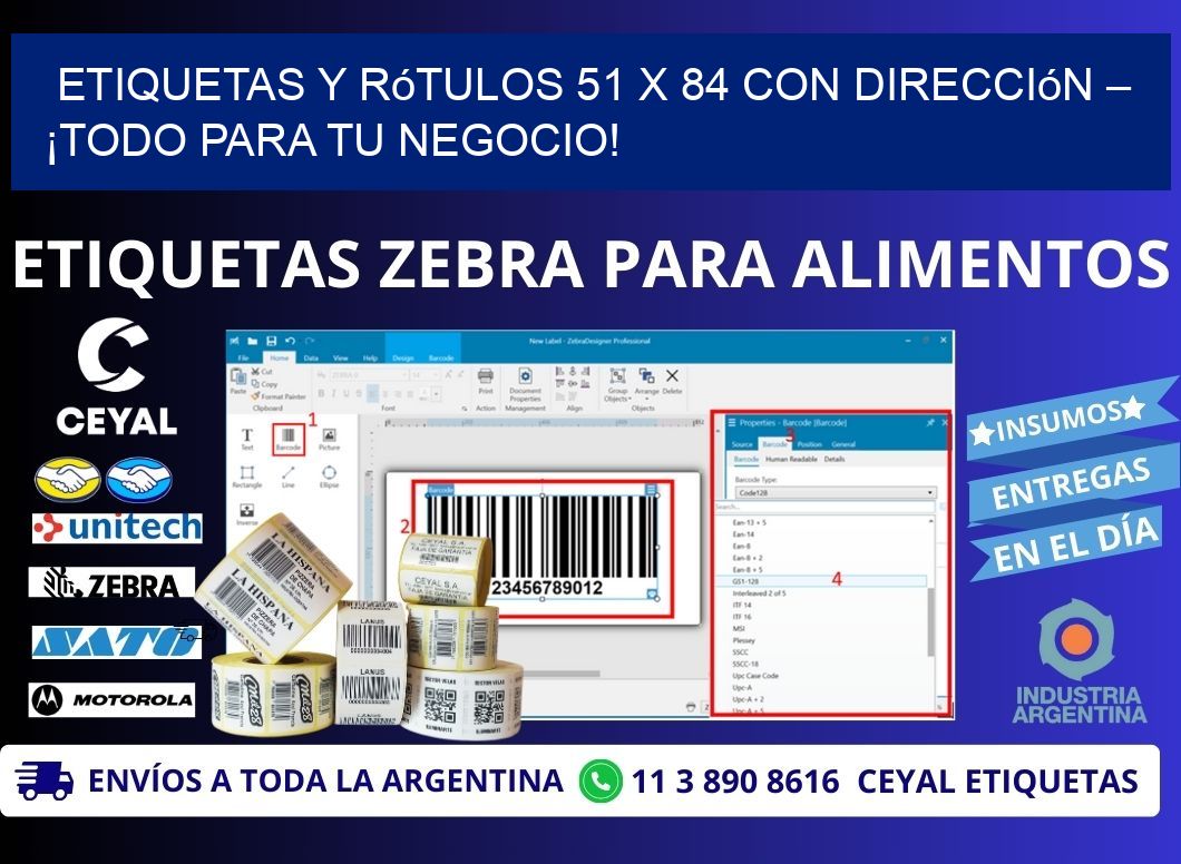 Etiquetas y Rótulos 51 x 84 con Dirección – ¡Todo para tu Negocio!