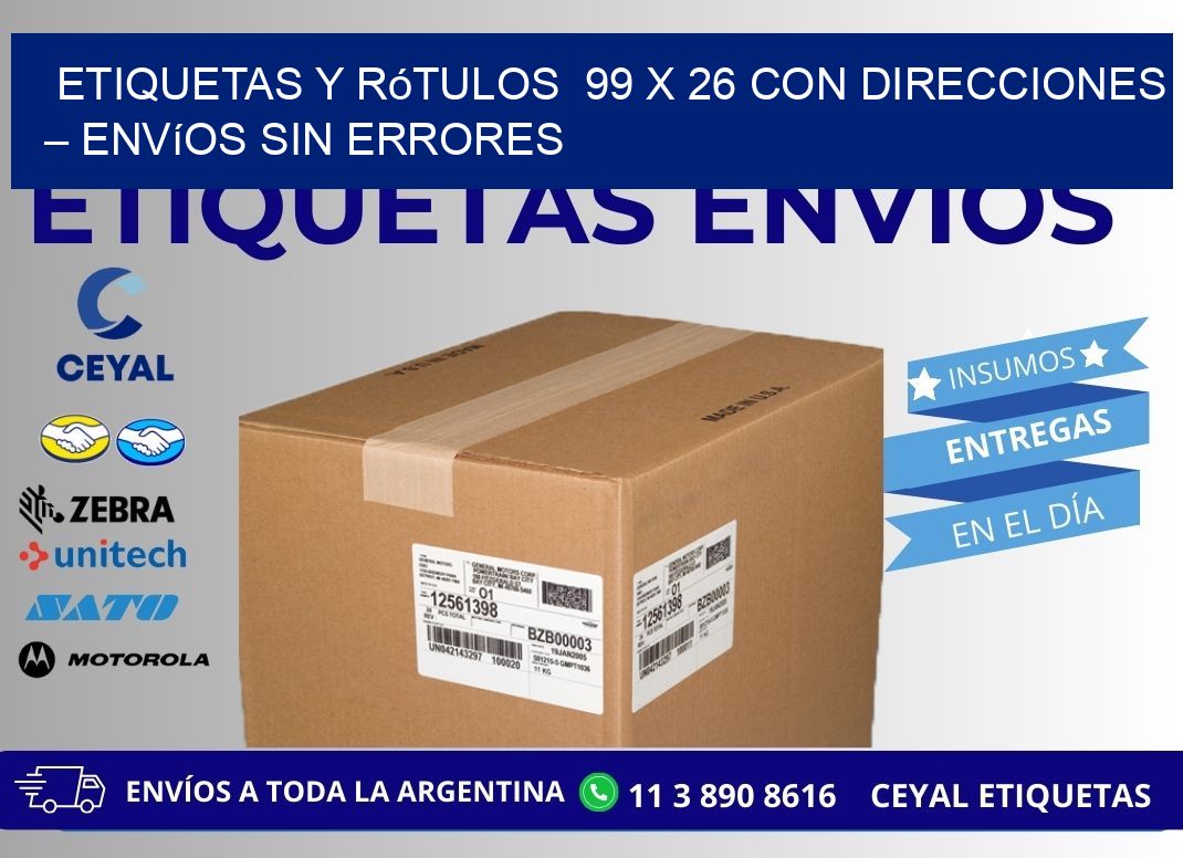 Etiquetas y Rótulos  99 x 26 con Direcciones – Envíos sin Errores