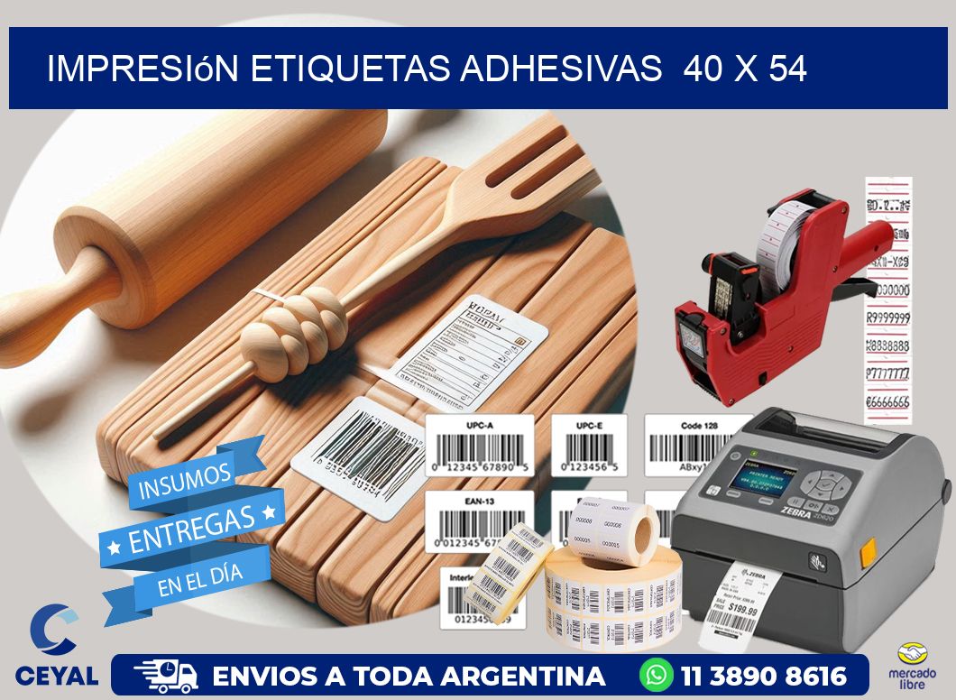 Impresión Etiquetas adhesivas  40 x 54