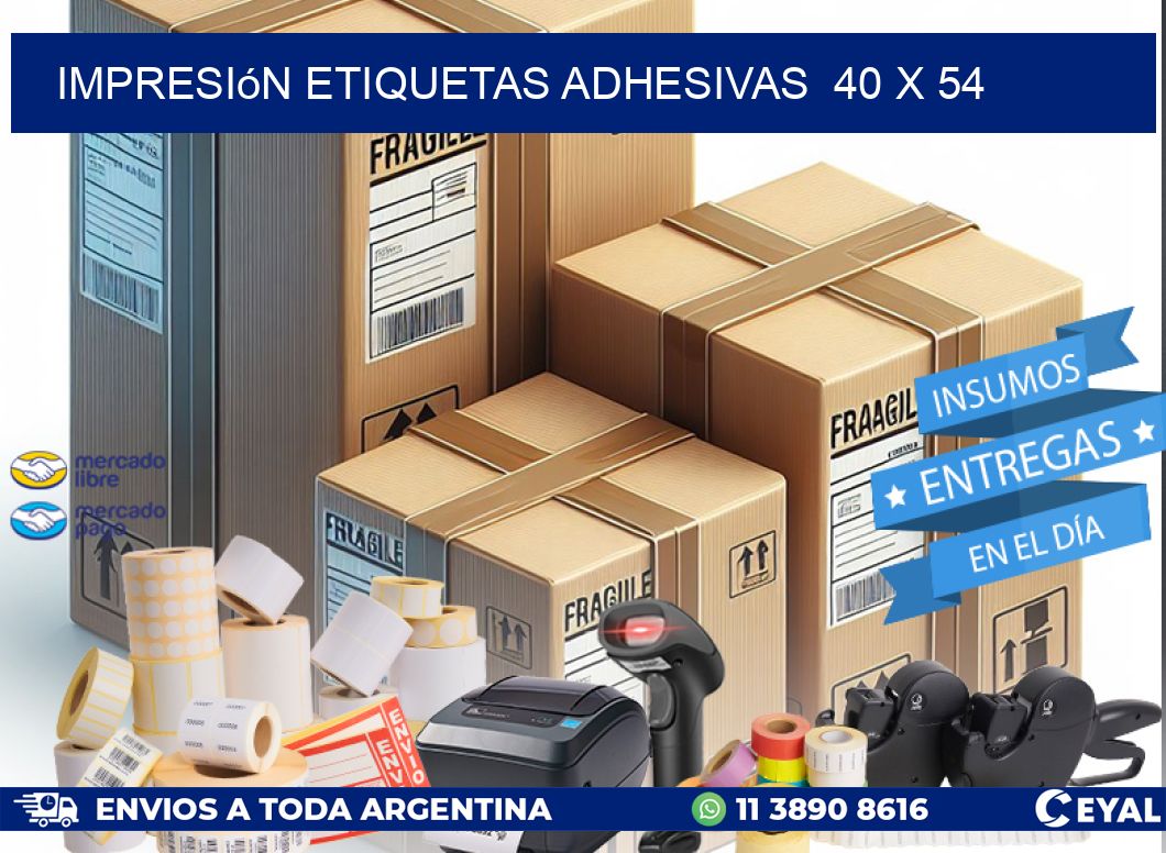 Impresión Etiquetas adhesivas  40 x 54