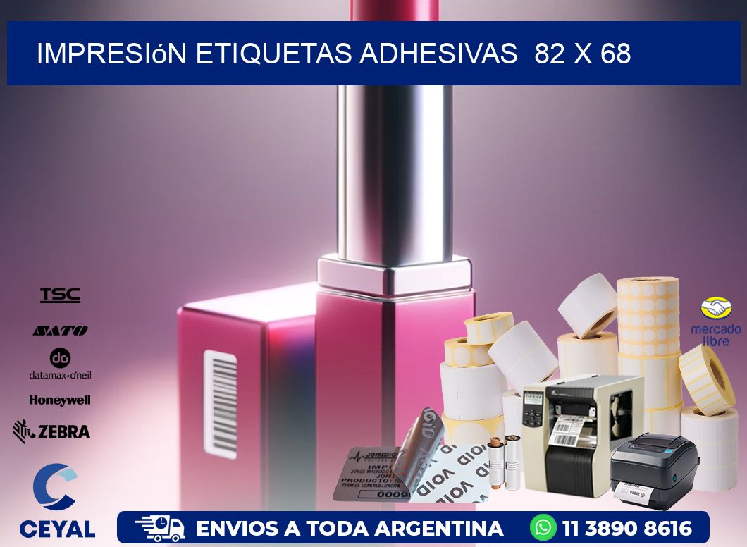 Impresión Etiquetas adhesivas  82 x 68