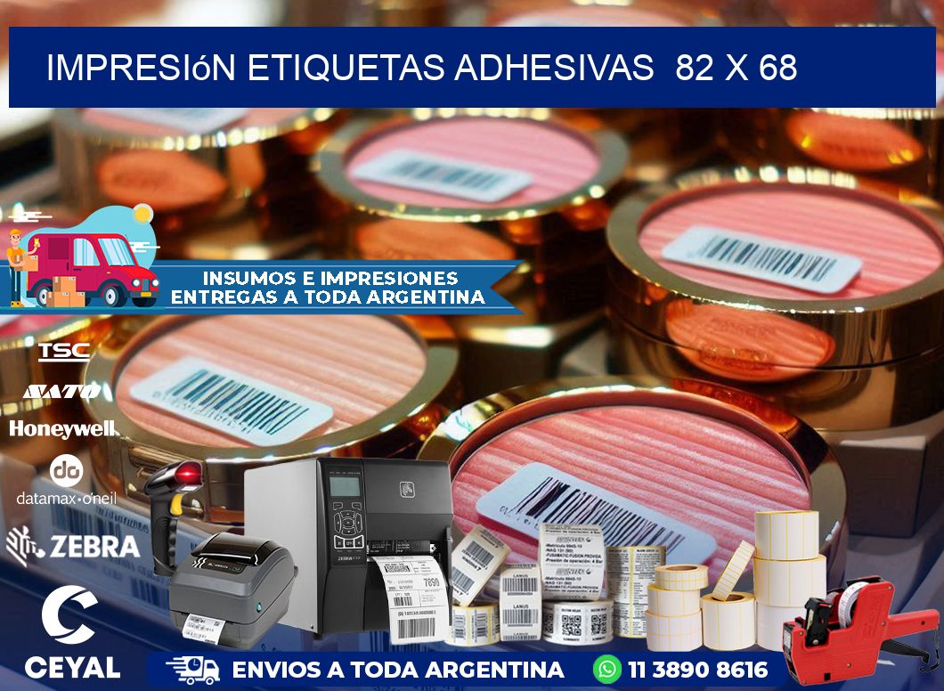 Impresión Etiquetas adhesivas  82 x 68