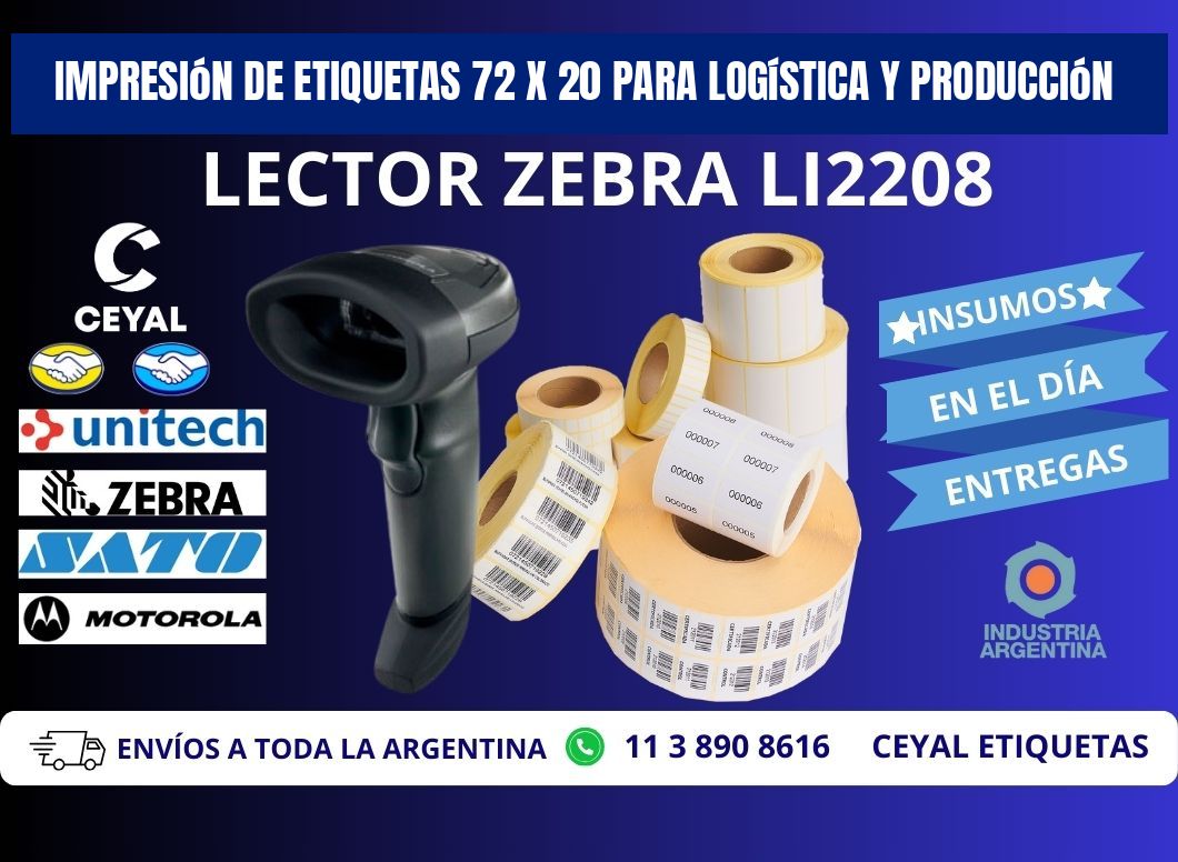 Impresión de Etiquetas 72 x 20 para Logística y Producción