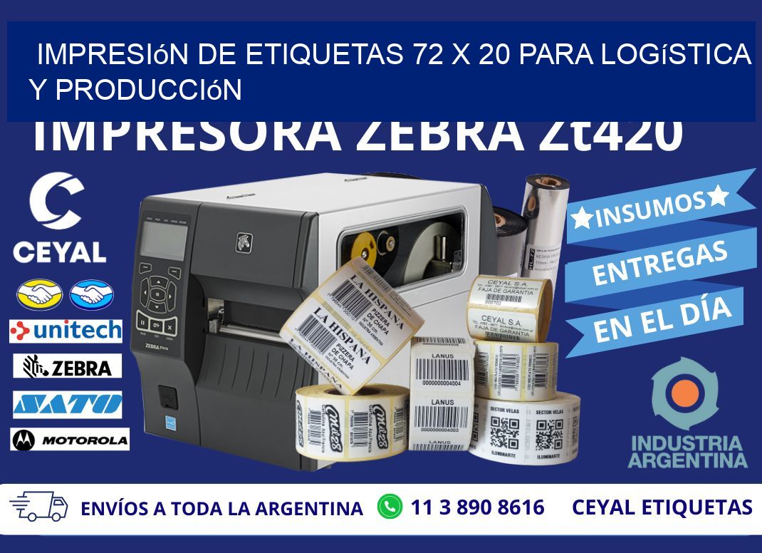 Impresión de Etiquetas 72 x 20 para Logística y Producción