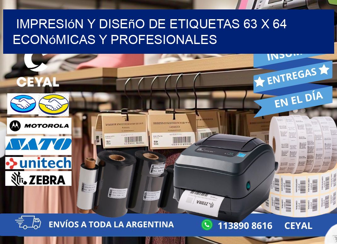 Impresión y Diseño de Etiquetas 63 x 64 Económicas y Profesionales