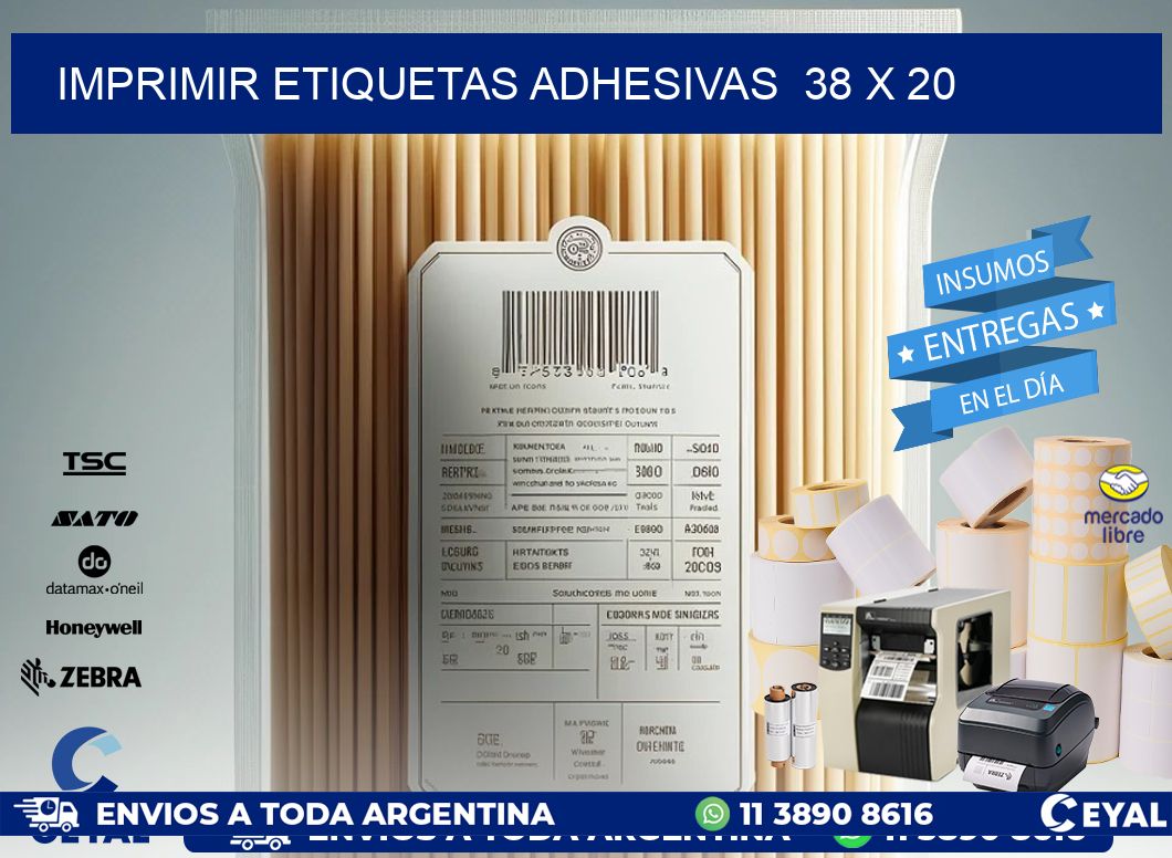 Imprimir Etiquetas adhesivas  38 x 20