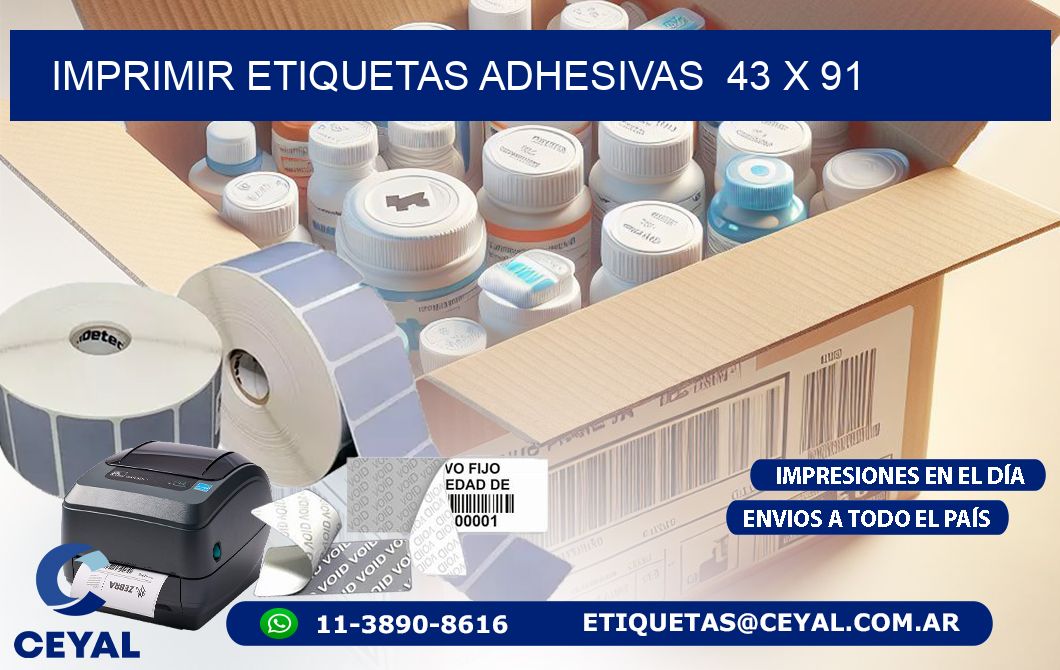 Imprimir Etiquetas adhesivas  43 x 91