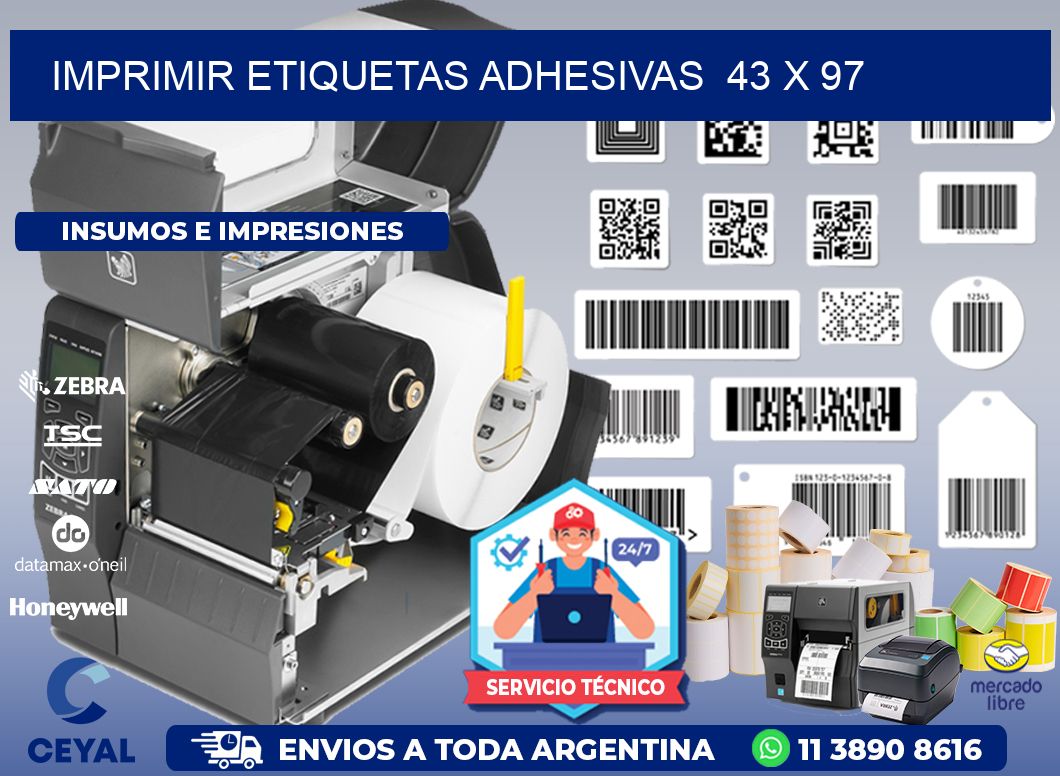 Imprimir Etiquetas adhesivas  43 x 97