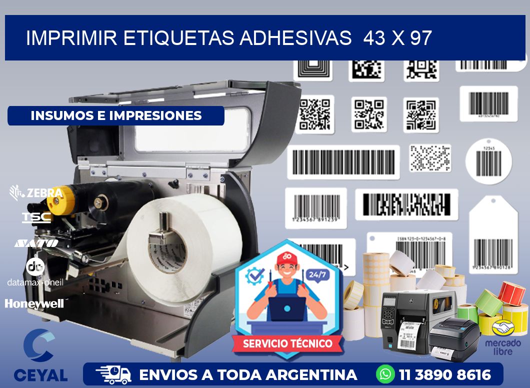 Imprimir Etiquetas adhesivas  43 x 97