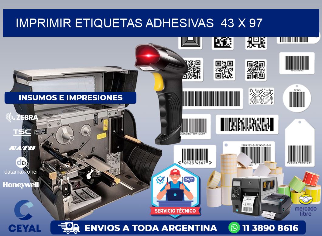 Imprimir Etiquetas adhesivas  43 x 97