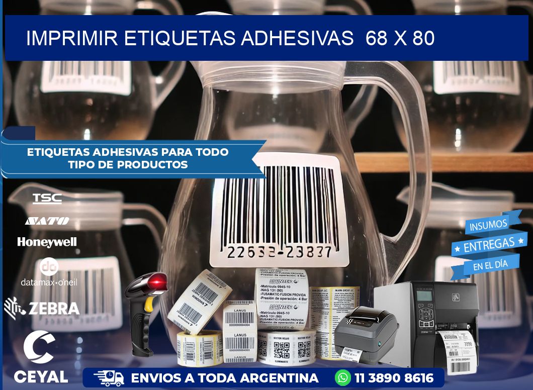 Imprimir Etiquetas adhesivas  68 x 80